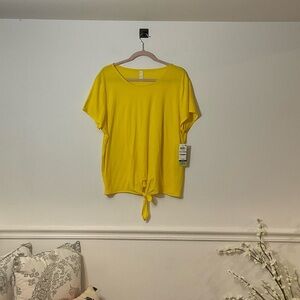 Ideology Bright Yellow Tie-Front Blouse
